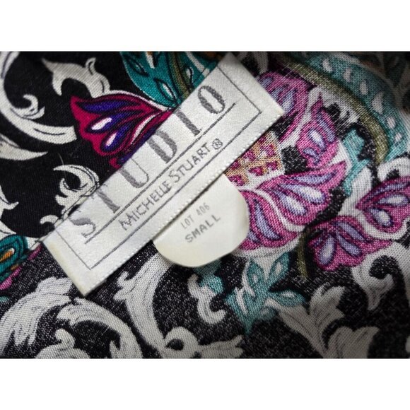 Vintage 90s Dark Romantic Boho Paisley Eclectic Blazer Jacket - Picture 15 of 16